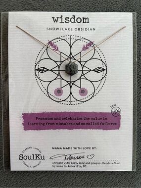 SoulKu Sacred Geometry Snowflake Obsidian Necklace